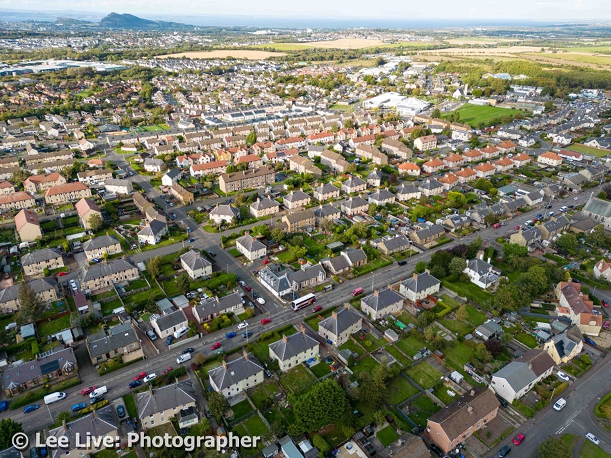 Loanhead aerial picture during the daytime