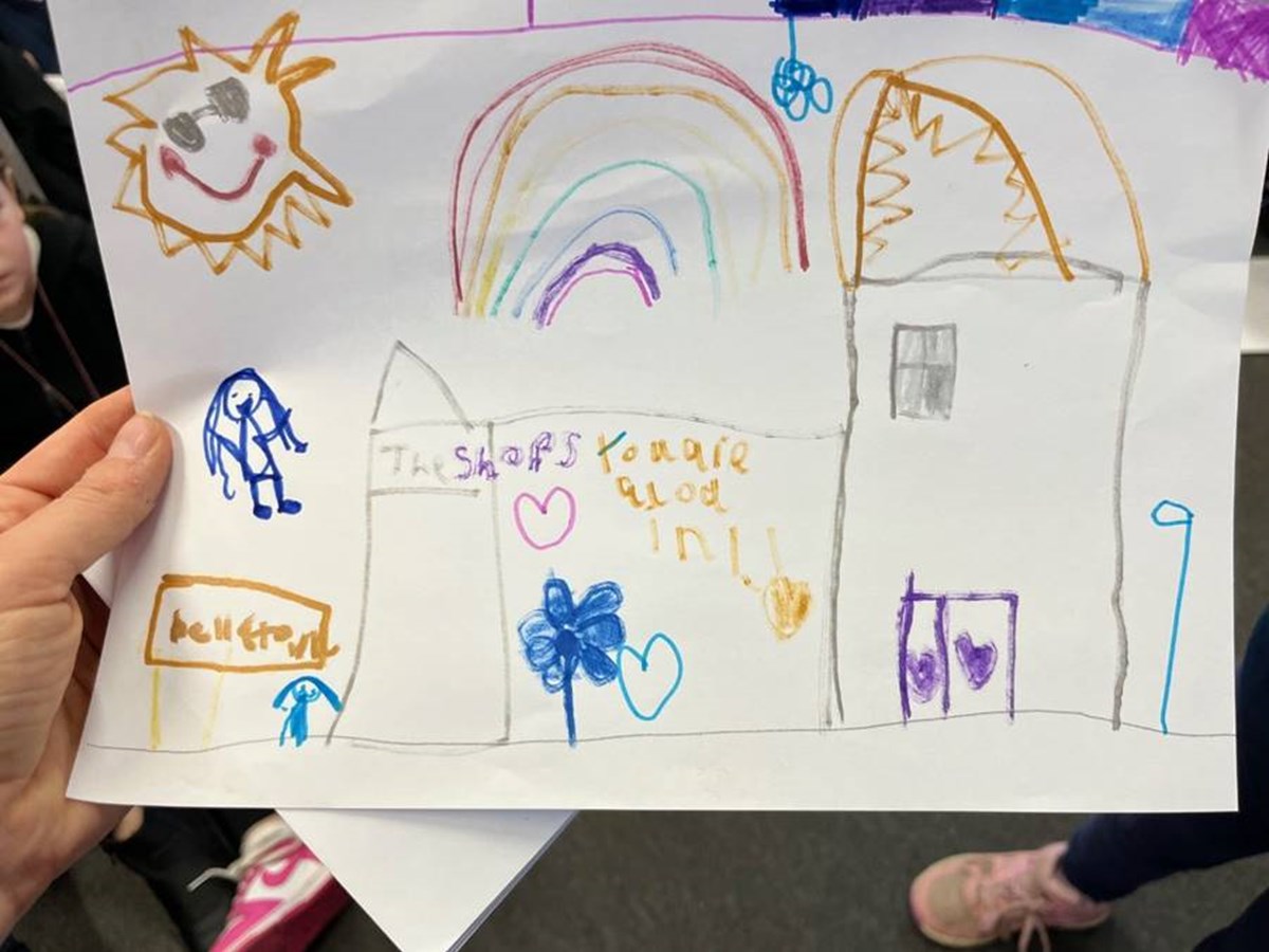 Child's drawing of a dream town