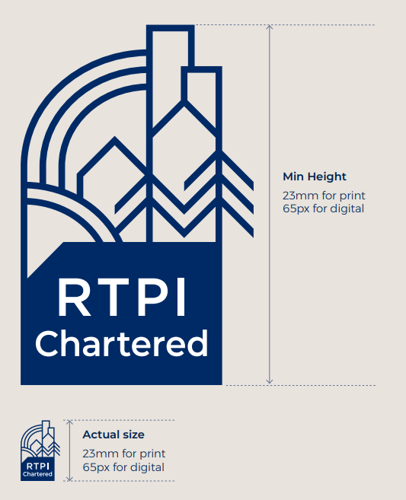 Diagram showing logo sizing guidance
