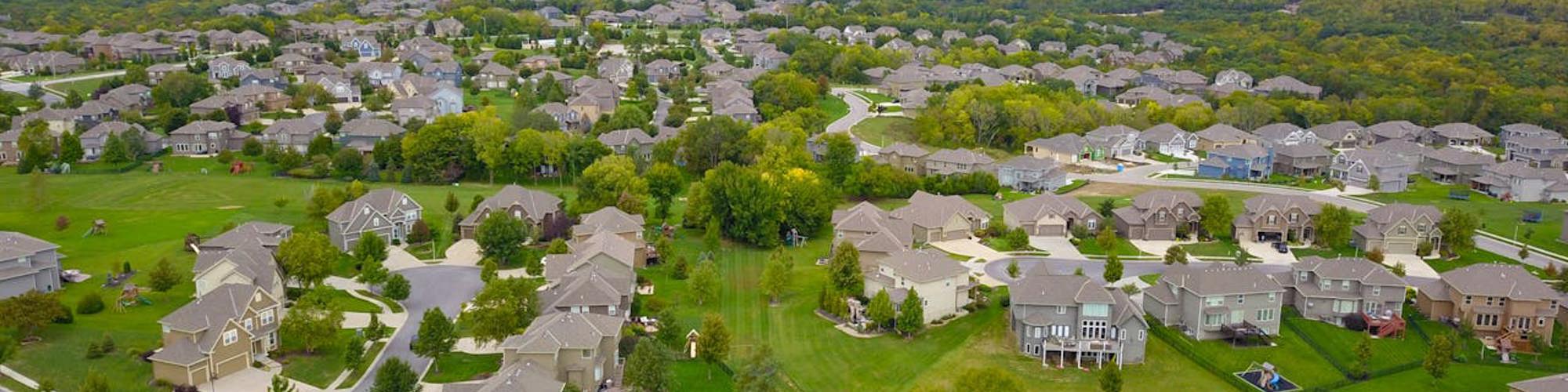 photo of housing community with over 100 homes